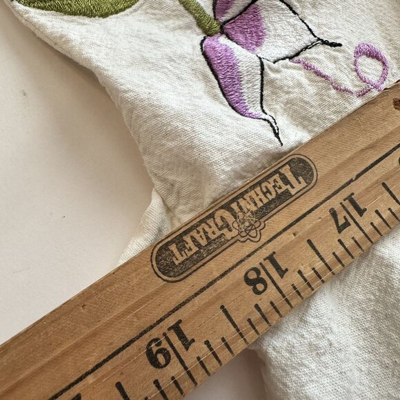 Handmade Womens Embroidered Midi Dress Purple Floral Large Cotton Sleeveless - Picture 7 of 10